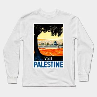 Vintage Travel Poster Visit Palestine Long Sleeve T-Shirt